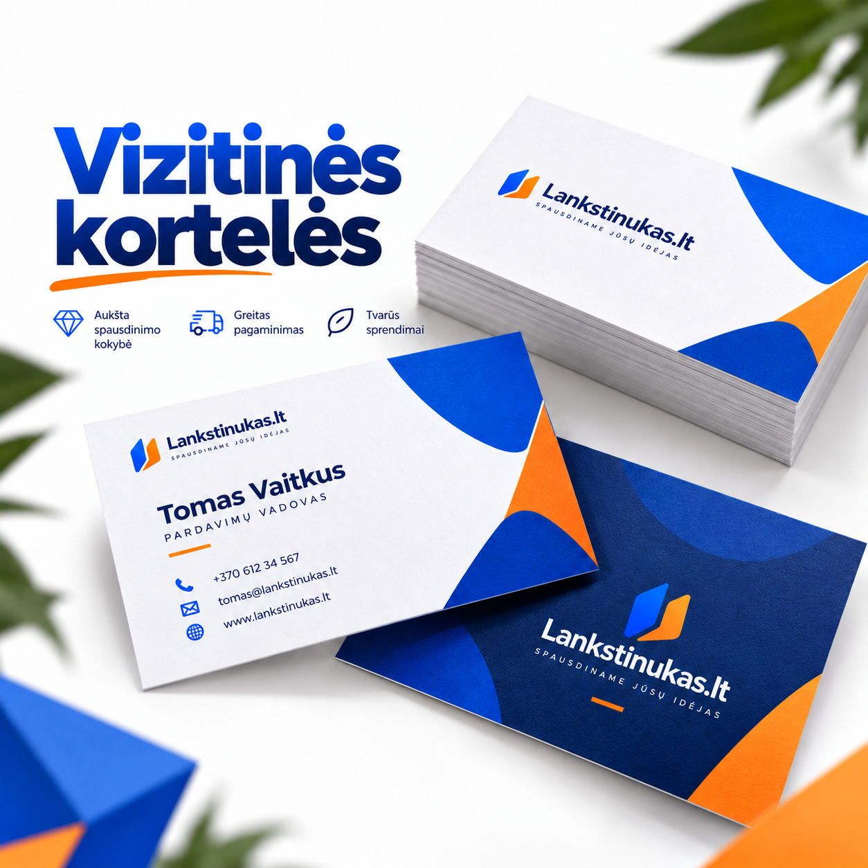 Vizitinės kortelės – spauda internetu